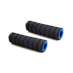 vhbw Poignées de guidon, poignées de vélo, bleu / noir 17mm pour vélo 