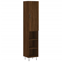 vidaXL Buffet haut Chêne marron 34,5x34x180 cm Bois d'ingénierie