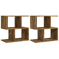 vidaXL Tables de chevet 2pcs Chêne fumé 50x30x51,5cm Bois d'ingénierie