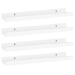 vidaXL Étagères murales 4 pcs Blanc brillant 40x9x3 cm