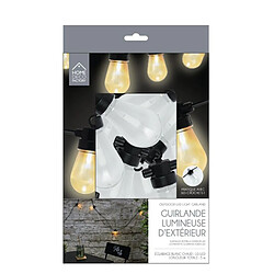 The Home Deco Factory Guirlande extérieure 10 ampoules LED 4,50 m blanc chaud.