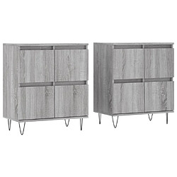 Maison Chic Ensemble de 2 Buffets,commode,console pour rangement sonoma gris bois d'ingénierie -MN45812