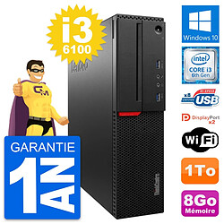 PC Lenovo ThinkCentre M800 SFF Intel i3-6100 RAM 8Go Disque 1To Windows 10 Wifi · Occasion 