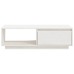 Acheter vidaXL Table basse blanc 110x50x33,5 cm bois de pin massif