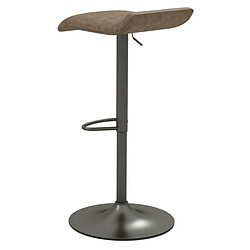 Moloo LEO-Tabouret de bar en cuir synthétique Marron et pieds bronze (x2)