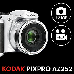 KODAK Pixpro - AZ252 - Appareil Photo Bridge Numérique 16 Mpixels - Blanc - Reconditionné- RECONDITIONNE - Blanc