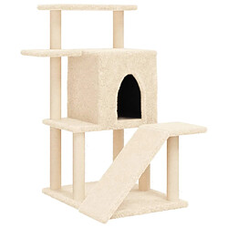 Arbre à chat avec griffoirs,niche pour chat en sisal crème 97 cm -MN55375