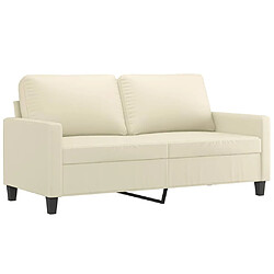 Maison Chic Canapé à 2 places,Sofa de Salon,Canapé droit Crème 140 cm Similicuir -GKD872831