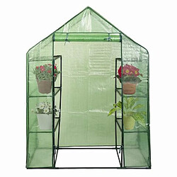 Helloshop26 Serre de jardin housse en pvc anti-uv résistant aux intempéries serre à potager tente pour plantes 4 étagères 143 x 73 x 195 cm 20_0004948