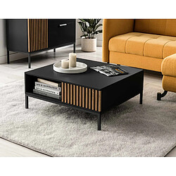 Bestmobilier Savanna - table basse - bois et noir - 80 cm Savanna - table basse - bois et noir - 80 cm - Noir / Bois