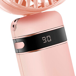 LinQ Mini Ventilateur Portable Réglable 90° Affichage LED Design Rond Rose Poudré pas cher