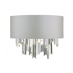 Luminaire Center Applique design Halle Cristal,gris 2 ampoules 27cm