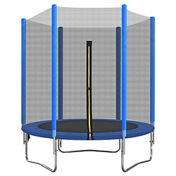 LBF Trampoline pour enfants, 6 ft acier galvanisé ronde trampoline de jardin, , bleu 197x185 cm