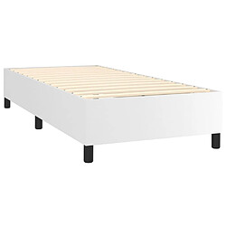 Avis vidaXL Sommier à lattes de lit avec matelas Blanc 80x200 cm Similicuir