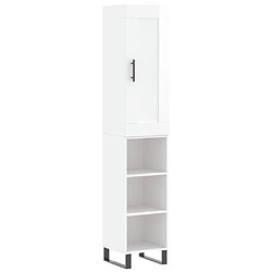 vidaXL Buffet haut Blanc brillant 34,5x34x180 cm Bois d'ingénierie