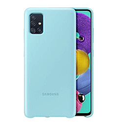 Samsung Coque Galaxy A51 Semi-rigide Soft Touch Silicone Cover Original Bleu Turquoise