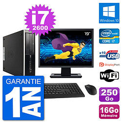 PC HP Compaq 6200 Pro SFF Ecran 19" i7-2600 RAM 16Go 250Go Windows 10 Wifi · Occasion 