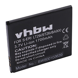 vhbw Batterie remplacement pour Sony BA900 pour smartphone (1700mAh, 3,8V, Li-ion)