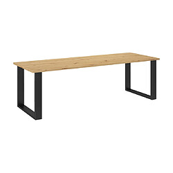 Acheter Bestmobilier Caronal - table à manger - chêne clair et noir - 185 cm