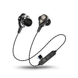 Universal Casque Bluetooth sans fil pour support téléphonique carte TF casque Bluetooth avec MIC noir 