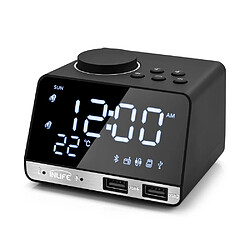 Réveil Haut-Parleur Bluetooth 4.2 Radio Fm 2 Ports Usb Réveil Alarme Digital Led