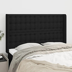 Maison Chic Tête de lit scandinave avec oreilles,meuble de chambre Noir 147x16x118/128 cm Tissu -MN28725