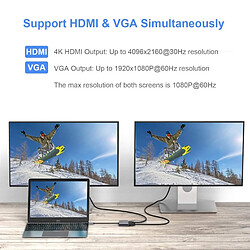 Acheter Convertisseur iLike HD5 4en1 USB-C vers Hdmi 4K 30Hz / Moniteur VGA / USB 3.0 / USB-C PD 100W