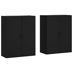 Maison Chic Lot de 2 Armoires murales,Meuble de Rangement,Armoire Suspendue noir 69,5x34x90 cm -MN53901