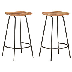 vidaXL Tabourets de bar lot de 2 bois d'acacia solide