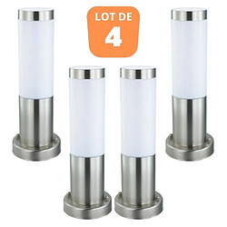 HOROZ ELECTRIC Lot de 4 Bornes Defne-3 inox E27 60W