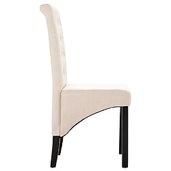 Acheter Maison Chic Lot de 2 Chaises à manger,Chaise pour cuisine,Solide Structure crème tissu -MN42425