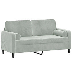 Avis Maison Chic Canapé 2 places avec oreillers,Sofa de Salon,Canapé droit gris clair 140 cm velours -GKD310002