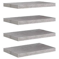 vidaXL Étagères murales flottantes 4 pcs gris béton 50x23x3,8 cm MDF