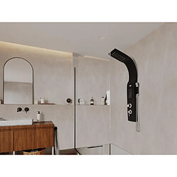 Vente-Unique Colonne de douche hydromassante - noire - 20*132 cm - KOURBEA