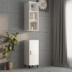 vidaXL Armoire murale Blanc brillant 34,5x32,5x90 cm Bois d'ingénierie 