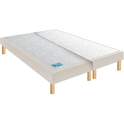 Mérinos Sommier 2 x 90 x 200 Petit Dormeur tissé sable blanc 1820 (180x200)