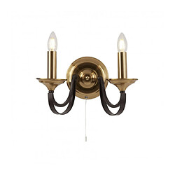 Searchlight Applique murale Belfry Acier Bronze noir 2 ampoules 21cm Matériau : AcierColoris : Bronze noirNombre d'ampoules : 2Type d'ampoule : E14Puissance Max en Watts (W) : 40Ampoules incluses : NonIP20Classe de protection : 1Hauteur