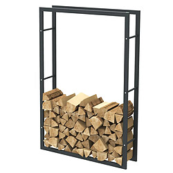 Bcelec HHWPF0026 Rangement à bois en acier noir 150*100*25CM, rack pour bois de chauffage, range-bûches