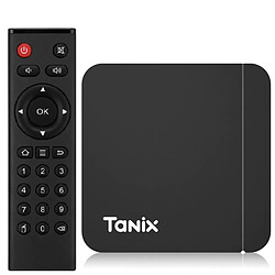 Riffi Tanix W2 S905W2 64 bits Quad Core ARM Cortex A53 Konsole 4K Ultra HD Android TV Box avec télécommande Android 11 Smart TV 2 Go + 16 Go/ Noir