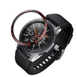 Wewoo Boîtier de montre Cadre de protection en acier cadran pour Galaxy 42mm noir rouge 