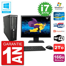 PC HP Z220 SFF Ecran 19" Core i7-3770 RAM 16Go Disque 2To Graveur DVD Wifi W7 · Occasion 