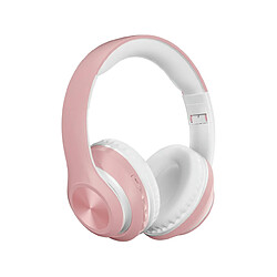 LUUCOZK Casque sans fil rechargeable pliable P68 Bluetooth 5.0 Casque HiFi - Rose 