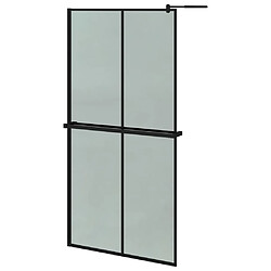 Maison Chic Paroi de douche | Écran de douche | Cloison de douche avec étagère Noir 100x195cm Verre ESG&Aluminium -GKD12576