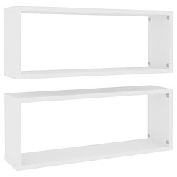 vidaXL Étagères murales cube 2 pcs Blanc 60x15x23 cm Bois d’ingénierie