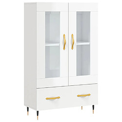 vidaXL Buffet haut blanc brillant 69,5x31x115 cm bois d'ingénierie