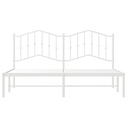 Maison Chic Lit adulte - Cadre de lit métal avec tête de lit,Structure du lit Contemporain pour chambre blanc 183x213 cm -MN11961 pas cher