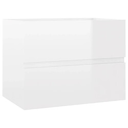 vidaXL Armoire d'évier Blanc brillant 60x38,5x45 cm Aggloméré