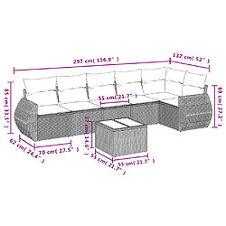 Avis vidaXL Salon de jardin avec coussins 7 pcs gris résine tressée