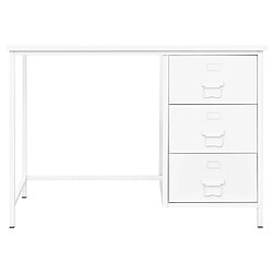 Maison Chic Bureau solide,Table de travail,Bureau d'ordinateur industriel avec tiroirs Blanc 105x52x75 cm Acier -GKD23372