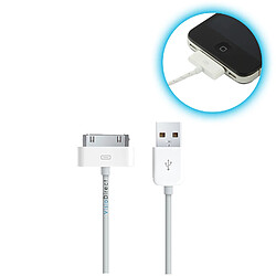 Visiodirect Cable USB de charge blanc pour iPhone 4 et 4S 